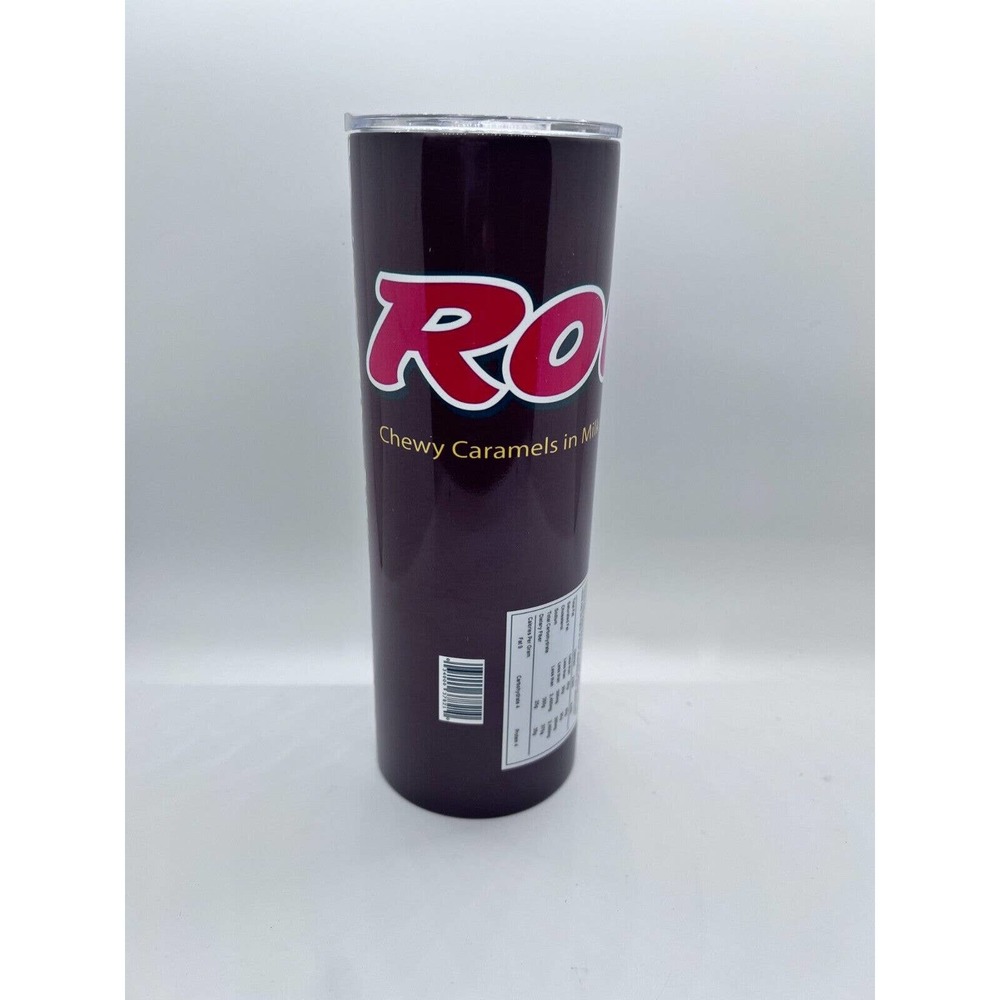 Rolo Candy Inspired 20 oz Skinny Tumbler Custom Made, New with Straw and Lid
